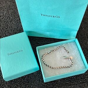 7.5" Tiffany & Co. 925 Silver Venetian Box Chain Bracelet (16.32g.)
